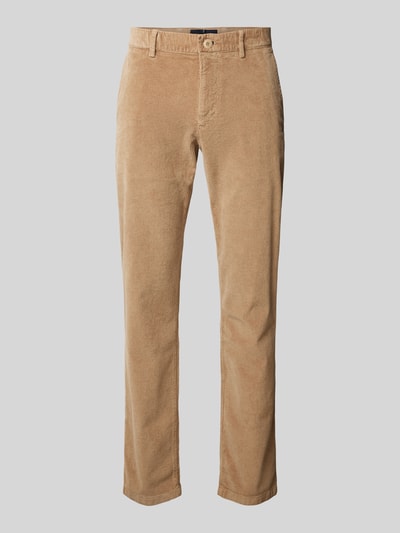 JOOP! Jeans Modern fit corduroy broek met riemlussen, model 'Matthew' Beige - 1