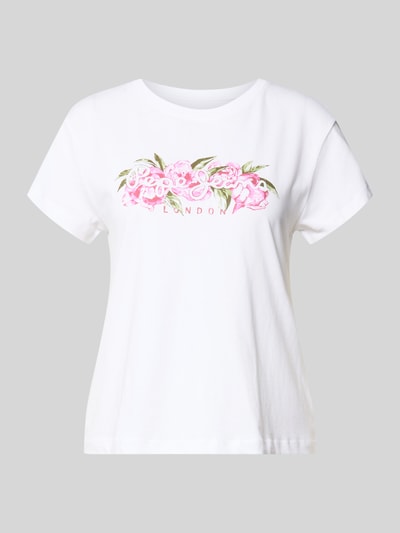 Produktfoto, Regular Fit T-Shirt aus reiner Baumwolle Modell 'MAHINA' von Pepe Jeans, Optik: Unifarben, Motiv-Print, Label-Schriftzug, Rundhals, Kurzarm