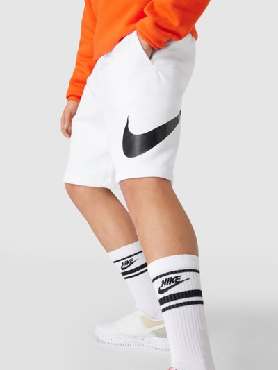 Nike Szorty z dzianiny dresowej z nadrukiem z logo Biały 3