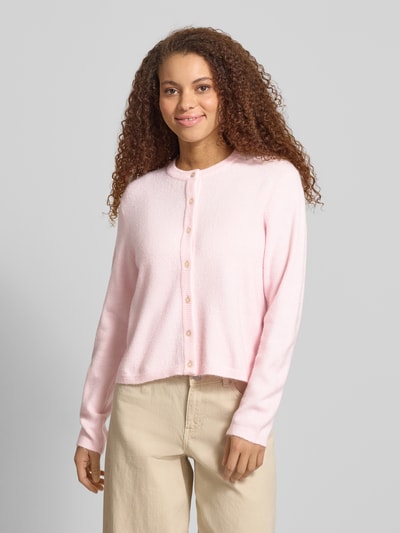 ONLY Regular Fit Strickjacke mit einreihiger Knopfleiste Modell 'SIMONI' Rosa 4
