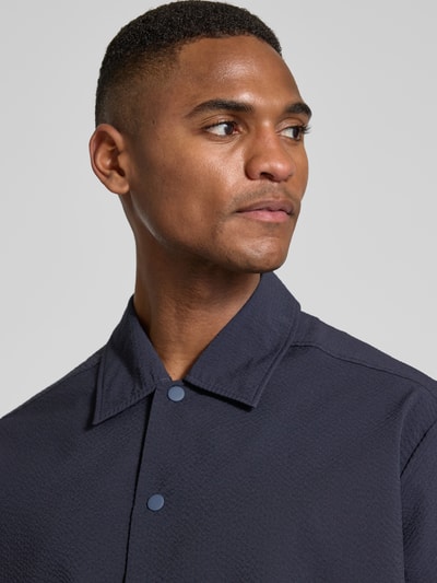 BOSS Orange Vrijetijdsoverhemd met drukknoopsluiting Donkerblauw - 3