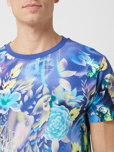 Moschino Swim + Underwear T-Shirt mit Allover-Muster  Blau 3