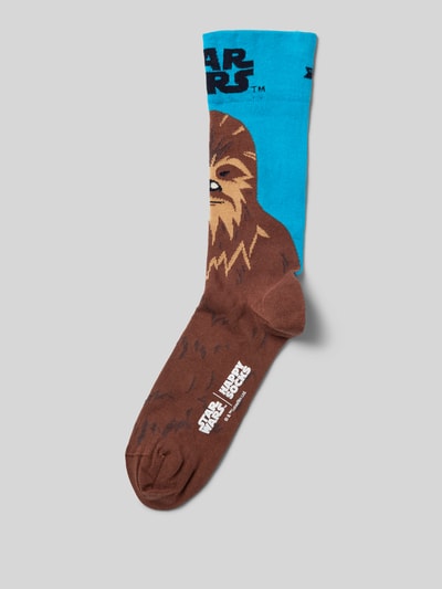 Happy Socks Socken mit Label-Stitching Modell 'Star Wars' Blau 1