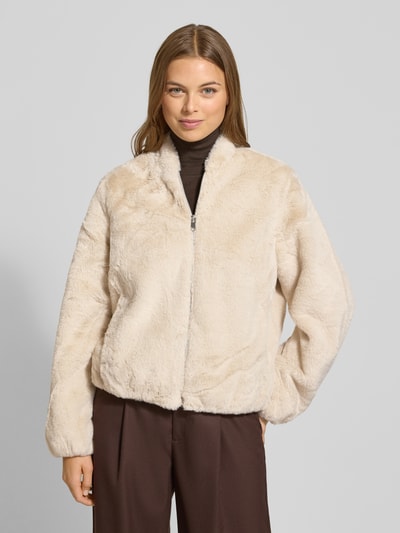 Vero Moda Regular fit jack in de look van imitatiebont, model 'SONJALIGA' Ecru - 4