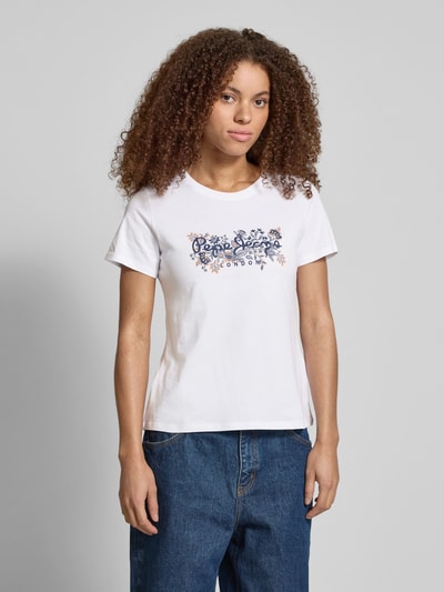 Pepe Jeans Regular Fit T-Shirt mit Rundhalsausschnitt Modell 'ROSALIND' Weiss 4