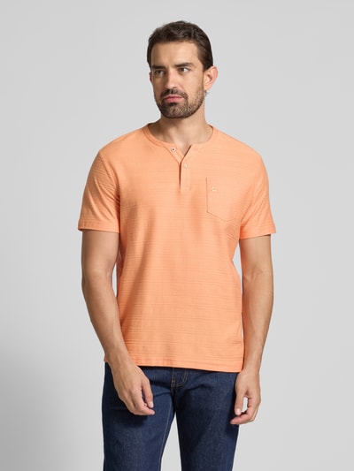 Lerros T-Shirt mit Brusttasche und Label-Stitching Modell 'SERAFINO' Orange 4