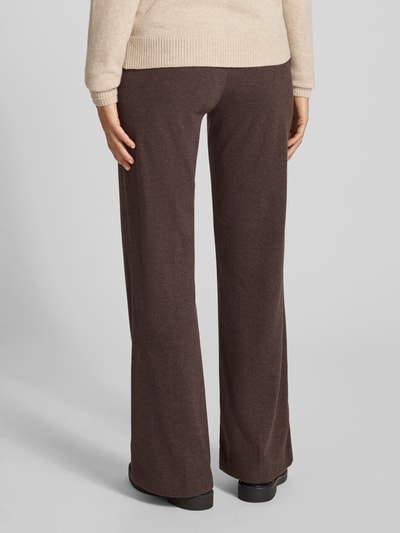 Christian Berg Woman Flared stoffen broek met vaste persplooien Donkerbruin - 5