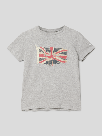 Pepe Jeans T-Shirt mit Label-Print Mittelgrau meliert 1