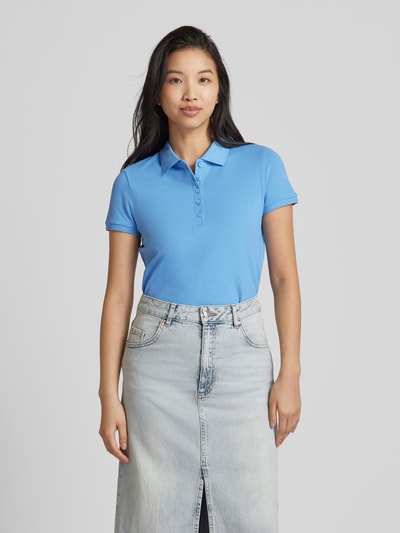 Montego Regular Fit Poloshirt in unifarbenem Design Blau 4