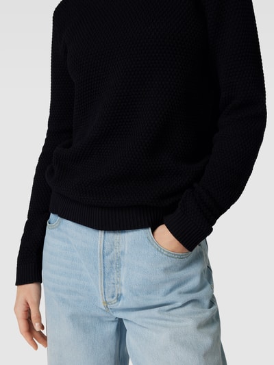 Vila Gebreide pullover met structuurmotief, model 'Vidalo O-Neck' Zwart - 3