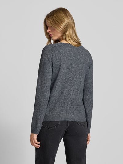 Pieces Regular Fit Pullover mit V-Ausschnitt Modell 'BREE' Dunkelgrau Melange 5