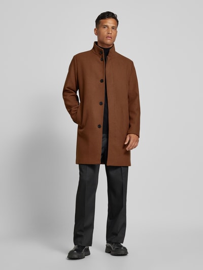 Jack & Jones Premium Lange jas van wolmix, model 'WILSON' Cognac - 1