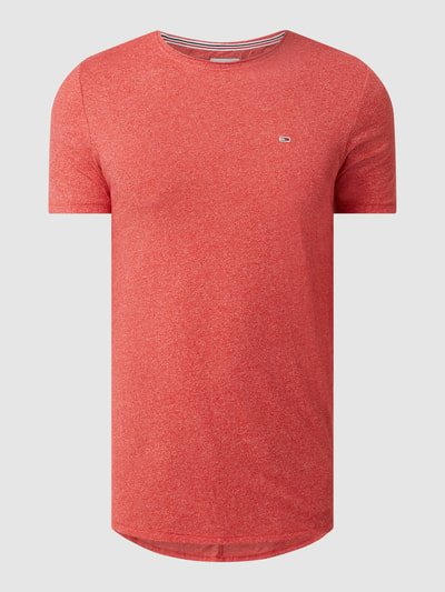 Tommy Jeans Slim fit T-shirt met geborduurd logo, model 'Jaspe' Rood gemêleerd - 2