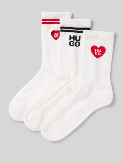 HUGO Sokken van katoenmix in een set van 3 paar, model 'LOVE YOU' Offwhite - 1
