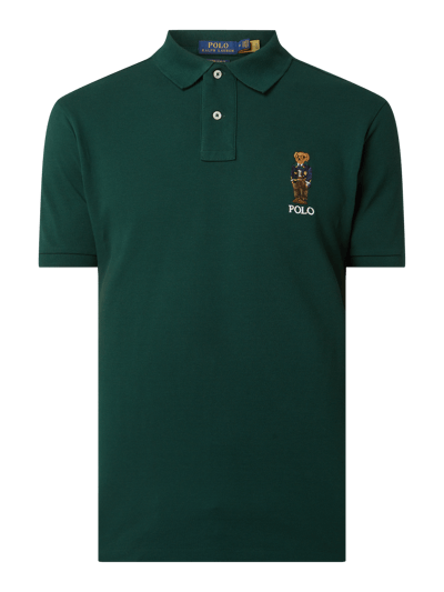 Polo Ralph Lauren Koszulka polo o kroju custom slim fit z haftem ‘Polo Bear’  Zielony 2