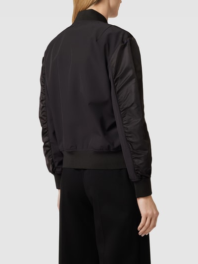 Blauer USA Bomberjacke mit Label-Applikation Black 5