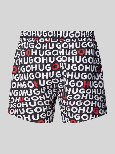 HUGO Regular Fit Badehose mit Label-Print Modell 'TORTUGA' Black 3