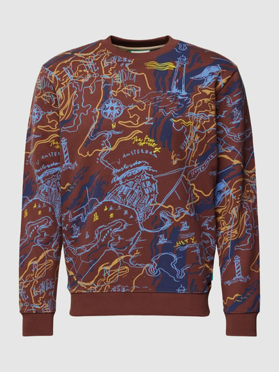 Scotch & Soda Sweatshirt in lichtbruin met all-over motief Lichtbruin - 2