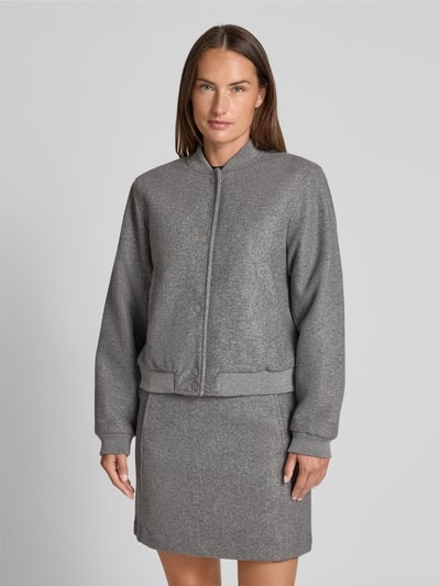 Vero Moda Regular fit collegejack met drukknopen, model 'FORTUNE' Middengrijs gemêleerd - 4