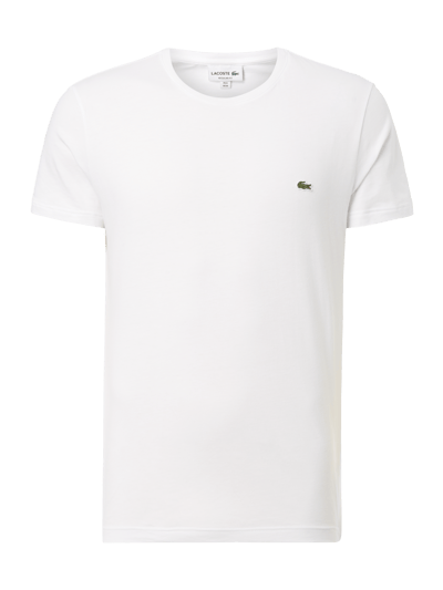 Lacoste Regular Fit T-Shirt mit Logo-Aufnäher Weiss 2