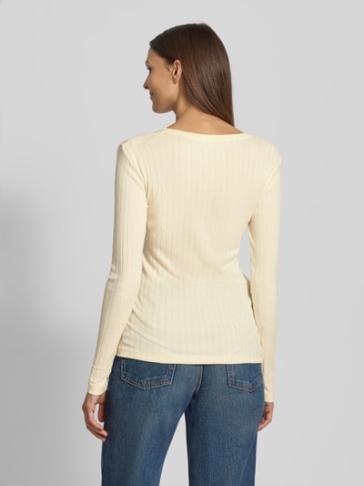 Marc O'Polo Slim Fit Langarmshirt aus Baumwoll-Modal-Mix  Offwhite 5