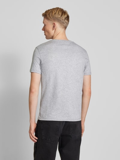 Tommy Jeans Slim fit T-shirt met logostitching Lichtgrijs gemêleerd - 5