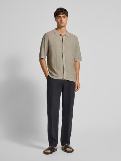 Lindbergh Freizeithemd mit Knopfleiste Stein 1