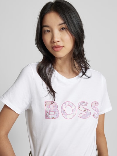 BOSS Orange T-shirt z nadrukiem z logo model ‘Elogo’ Biały 3