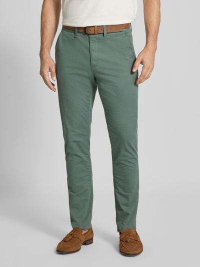 Tom Tailor Denim Slim fit chino van katoenmix Flessengroen - 4