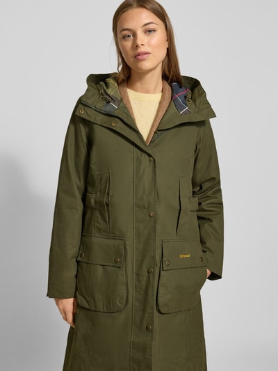 Barbour Regular fit lang functioneel jack van katoenmix, model 'BAMBURGH' Olijfgroen - 3