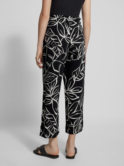 Fransa Spodnie materiałowe z szeroką, skróconą nogawką model ‘Relax’ Czarny 5
