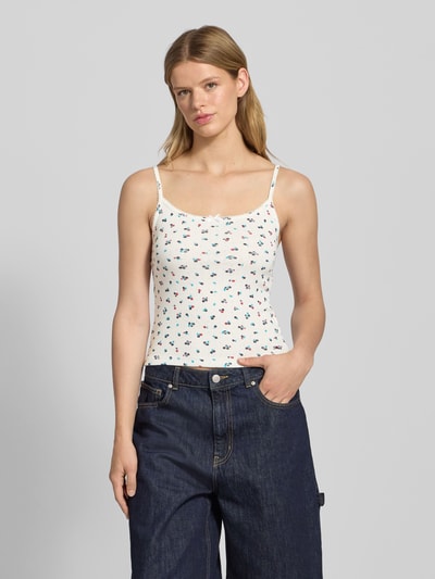 Tommy Jeans Slim Fit Trägertop aus Baumwoll-Mix Offwhite 4