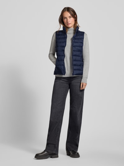 Jake*s Casual Weste mit Stehkragen und Reißverschlusstaschen Dunkelblau 1