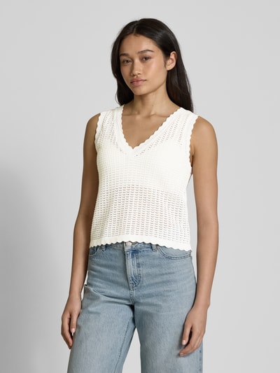 Pieces Regular Fit Pullunder aus reiner Baumwolle Modell 'SCOUT' Offwhite 4