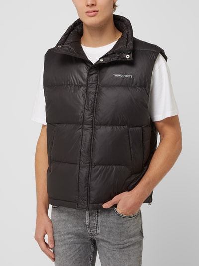 YOUNG POETS SOCIETY Bodywarmer met opstaande kraag, model 'Pekker' Zwart - 4