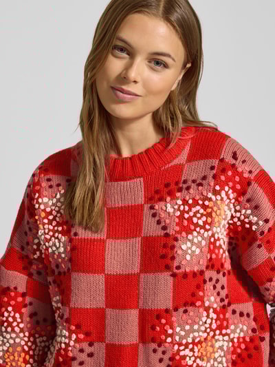 Essentiel Antwerp Loose Fit Pullover aus Schurwoll-Mix Rot 3