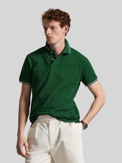 Polo Ralph Lauren Regular Fit Poloshirt aus reiner Baumwolle mit Kontraststreifen Gruen 4