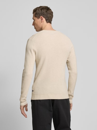 Matinique Gebreide pullover met ronde hals, model 'lagoon' Beige - 5