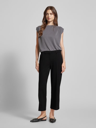 TONI Regular fit culotte met vaste persplooien, model 'Marie' Zwart - 1