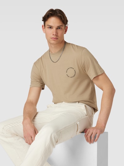 Jack & Jones T-Shirt mit Label-Print Modell 'SUNSET' Beige 3