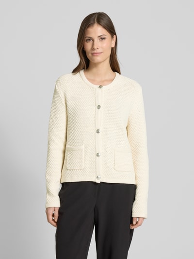 Christian Berg Woman Cardigan mit Strukturmuster Ecru Melange 4