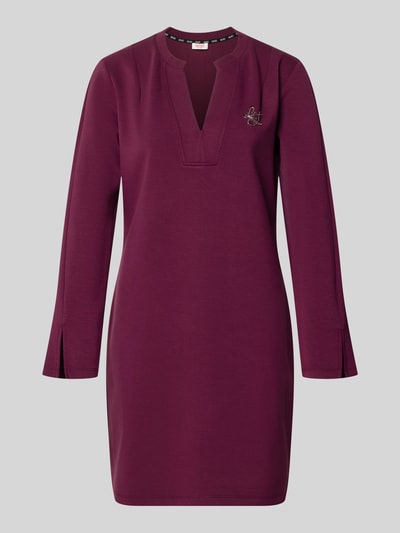 Productfoto, Regular Fit mini-jurk uit viscosemix Model 'Abito' van Liu Jo, met siersteentjes, met lange mouwen, serafinohals, dames