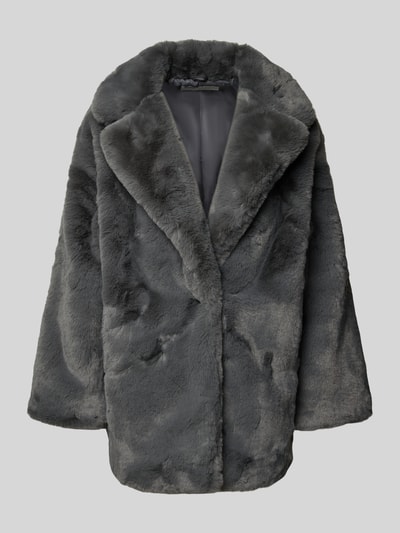 Review Kurtka ze sztucznego futra z kołnierzem z połami Ciemnoszary 2