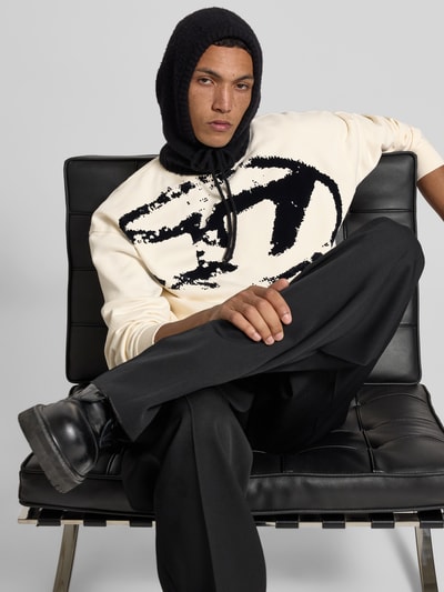 Diesel Sweatshirt mit gerippten Abschlüssen Weiss 3