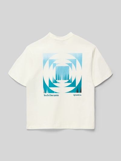 Garcia Relaxed Fit T-Shirt mit Logo-Print Offwhite 3
