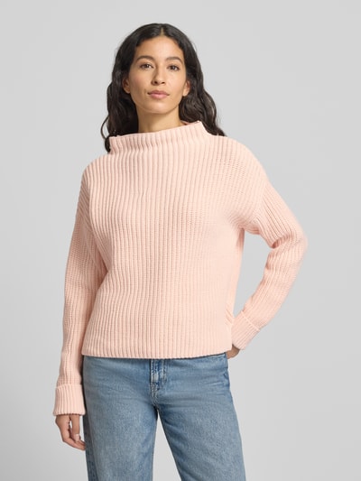 Selected Femme Regular fit pullover met turtleneck van katoenmix, model 'SELMA' Roze - 4