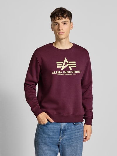 Alpha Industries Sweatshirt mit Label-Print Bordeaux 4