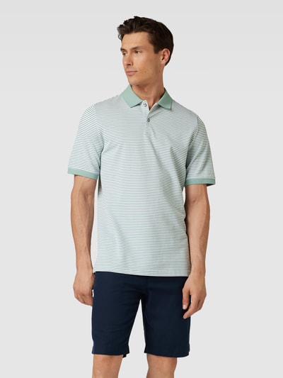 MAERZ Muenchen Poloshirt aus Baumwolle mit Streifenmuster Mint 4
