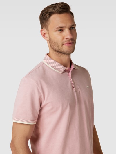 Tom Tailor Poloshirt mit Label-Stitching Rosa 3
