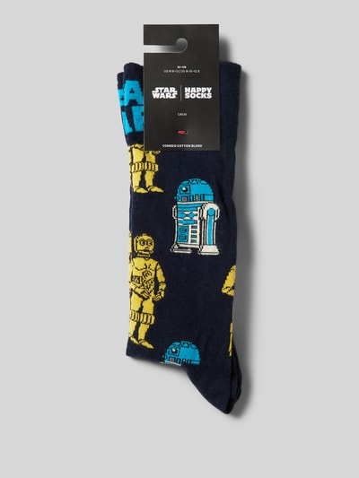 Happy Socks Socken mit Label-Stitching Modell 'Star Wars' Blau 3